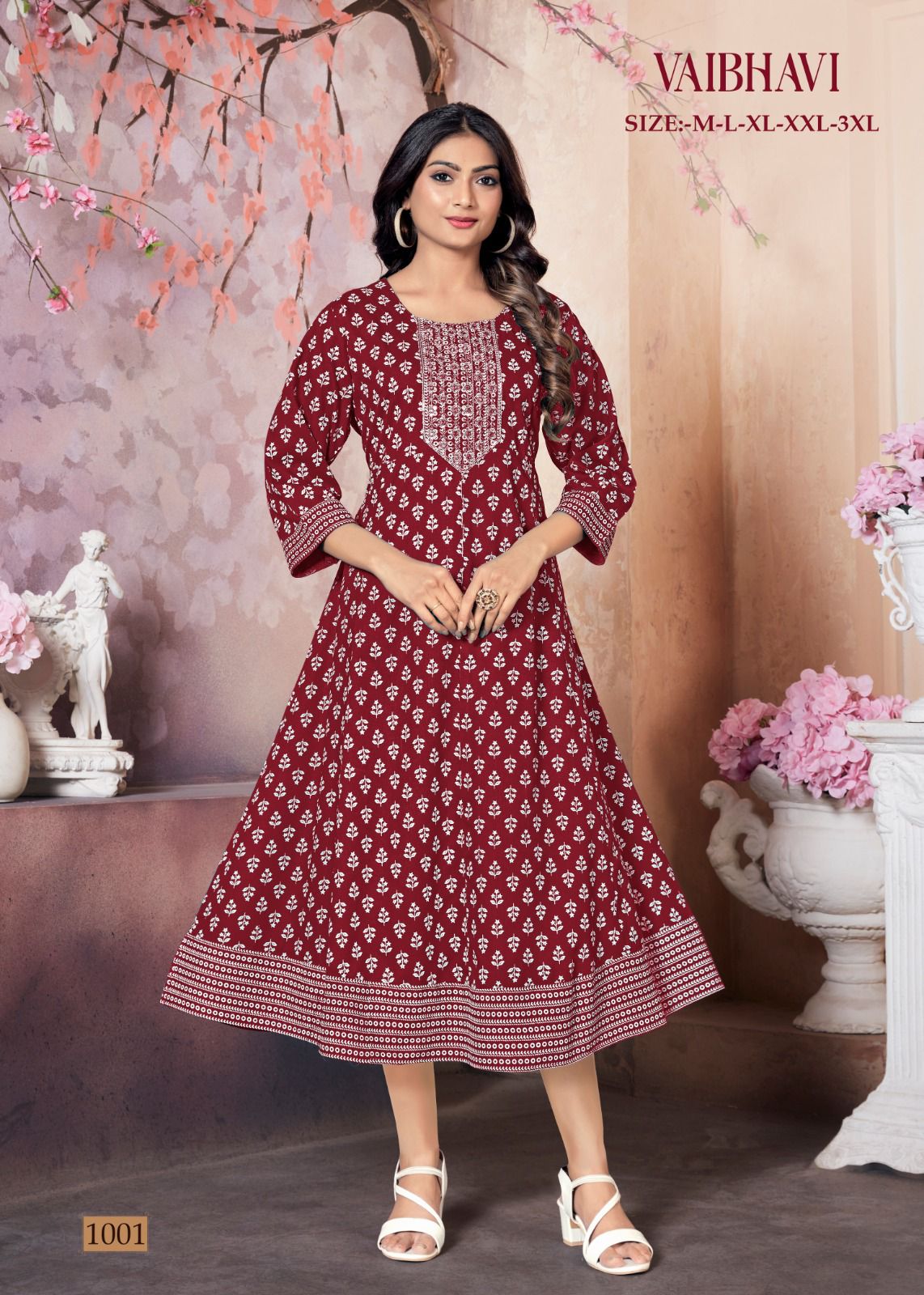Vaibhavi 01 Gold Printed Kurtis Wholesale Market In Surat With Price
